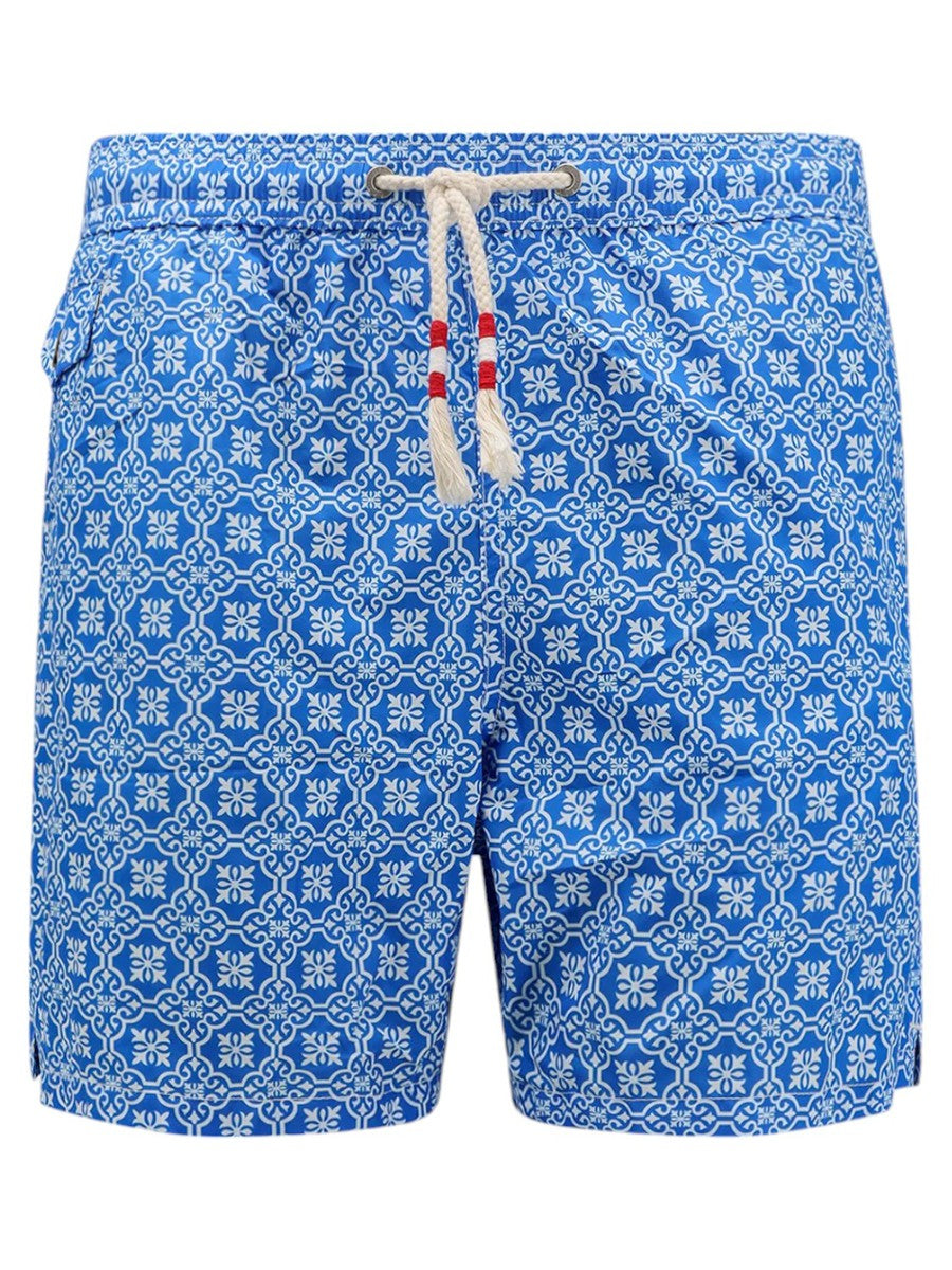 Boxer da Mare in Nylon Riciclato con Stampa Luso Wall Micro 17-Mc2 Saint Barth-Costumi da bagno-Vittorio Citro Boutique