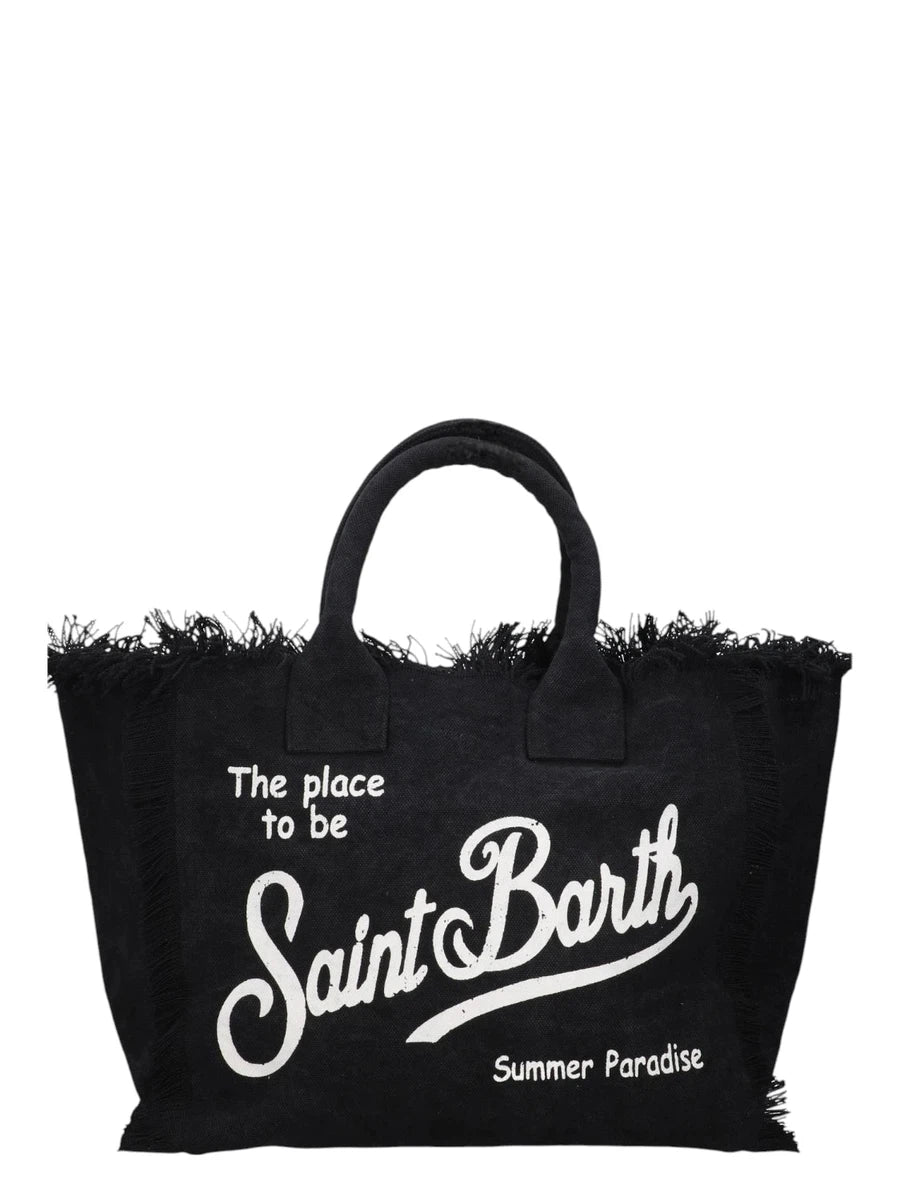 Borsa Tote Vanity in Tela di Cotone nero-Mc2 Saint Barth-Borse a spalla-Vittorio Citro Boutique