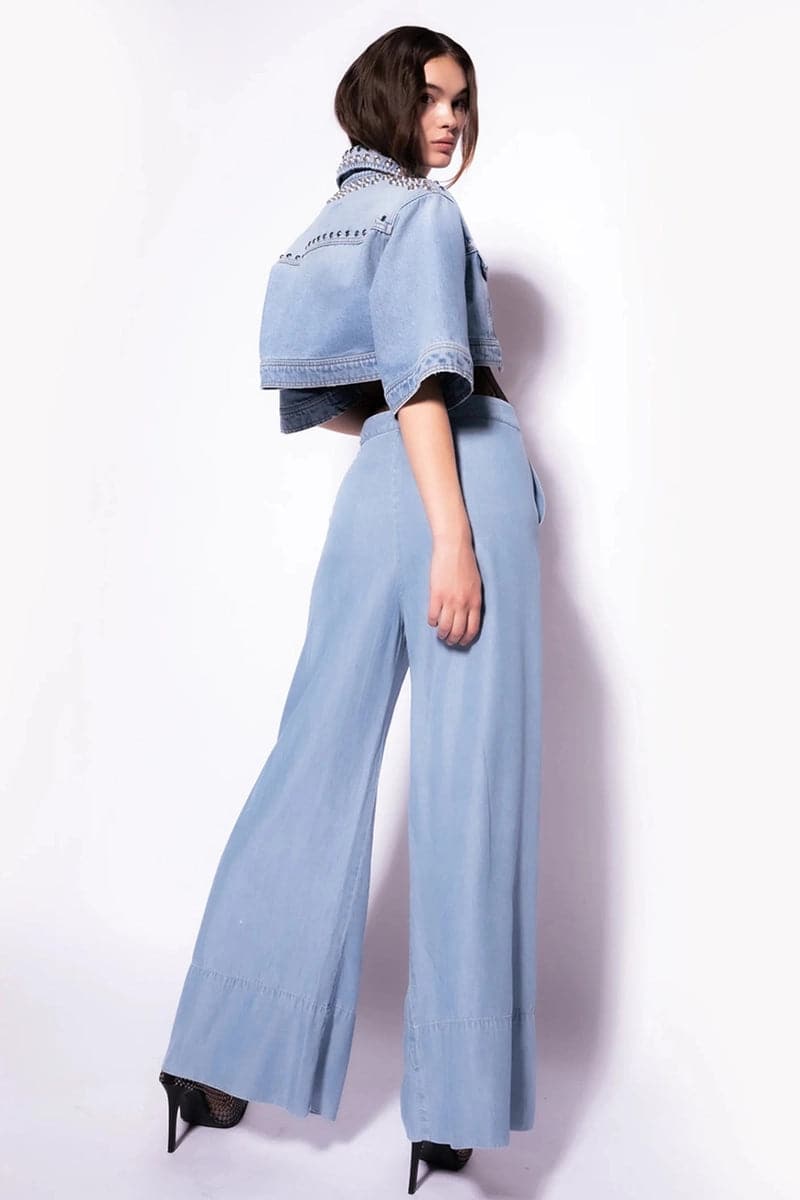 PANTALONI WIDE-LEG DENIM LYOCELL-Pinko-Jeans-Vittorio Citro Boutique