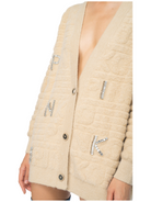 Daino Cardigan logo strass-Pinko-Maglieria-Vittorio Citro Boutique