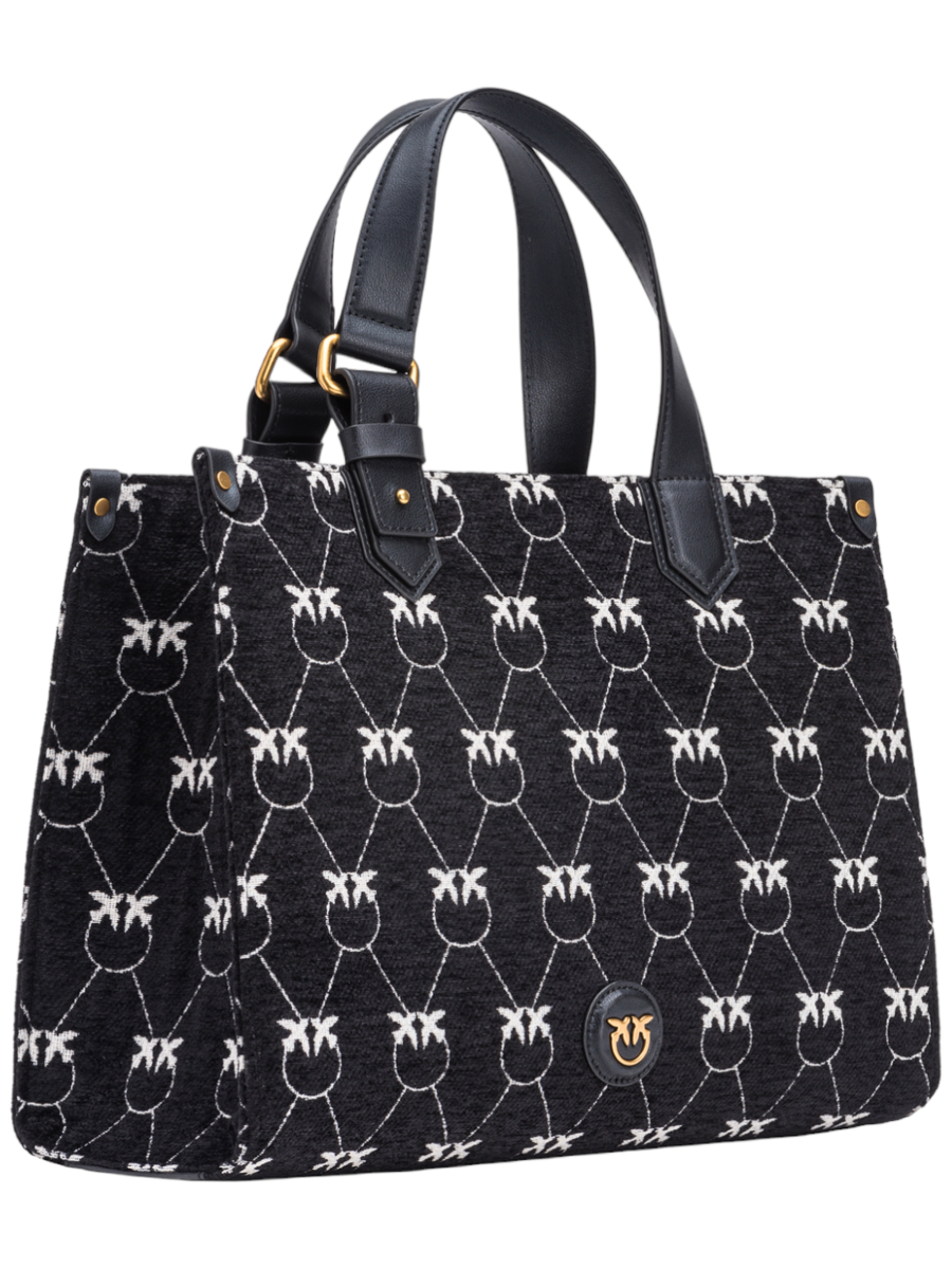 Borsa shopper box jacquard monogram-Pinko-Borse a mano-Vittorio Citro Boutique