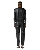 Giacca Biker in Morbida Nappa con Zip Asimmetrica-Pinko-Giacche-Vittorio Citro Boutique