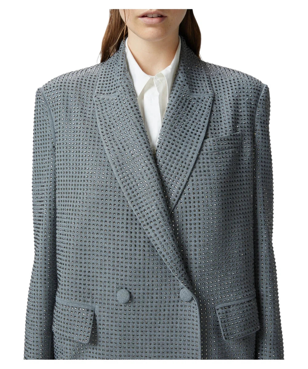 Blazer Deledda Oversize Doppiopetto con Strass-Pinko-Giacche-Vittorio Citro Boutique