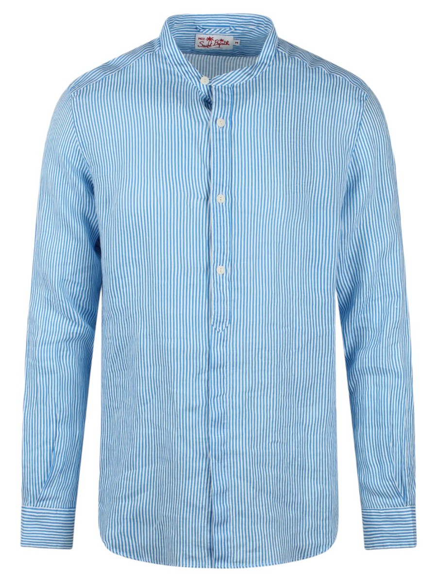 Camicia a Righe in Lino "Naxos"-Mc2 Saint Barth-Camicie-Vittorio Citro Boutique