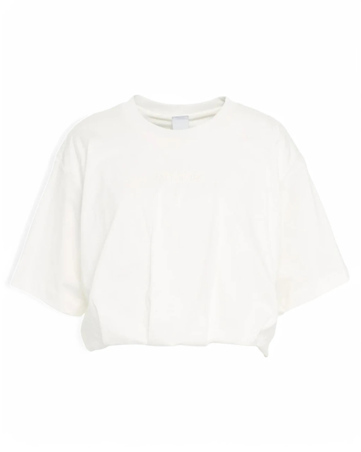 T-shirt Cropped Oversize con Ricamo Logo-T-shirt-Pinko-Vittorio Citro Boutique