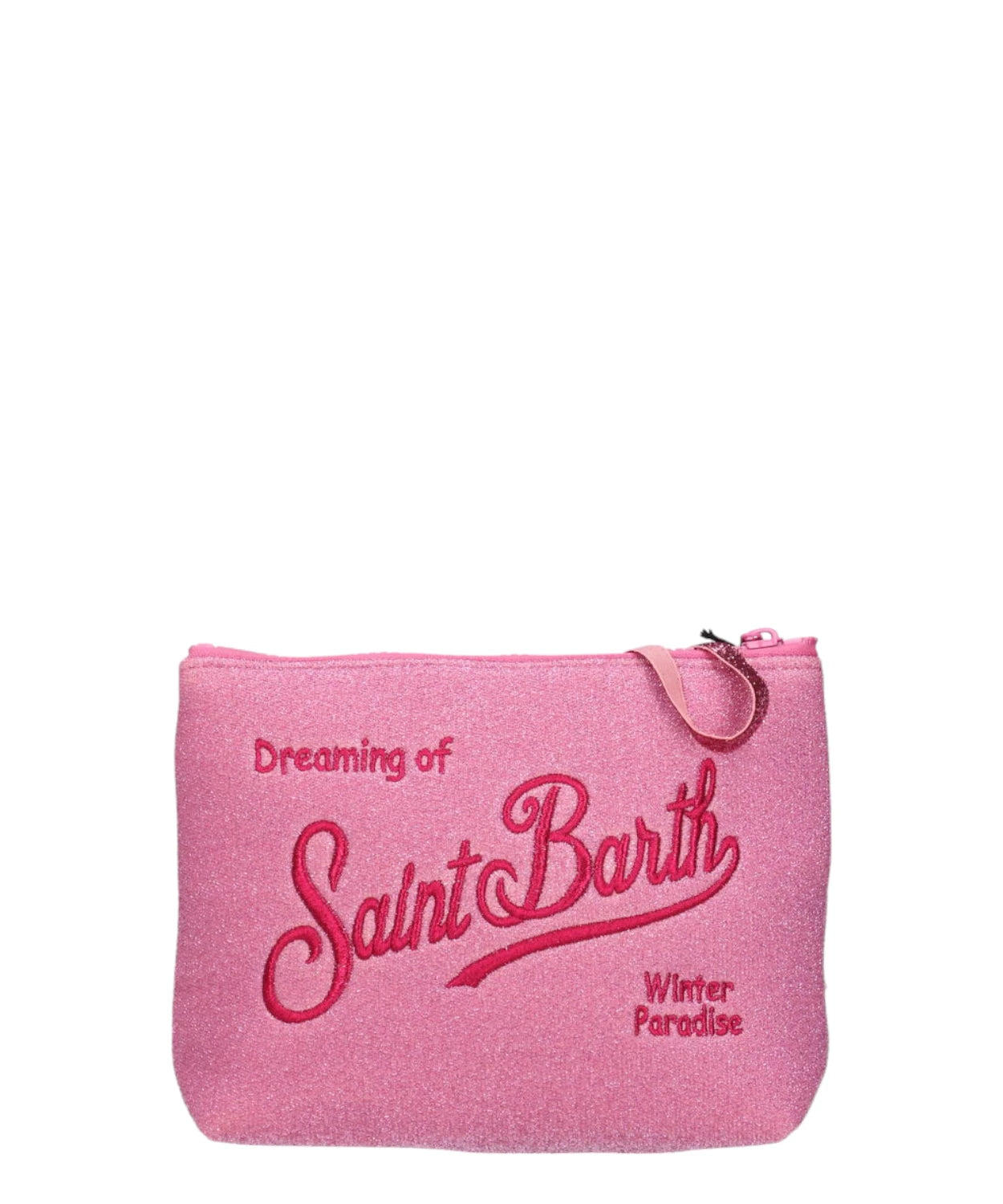 Pochette Aline Saint Barth in Lurex Rosa con Logo-Mc2 Saint Barth-Pochette-Vittorio Citro Boutique