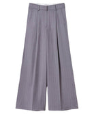 Pantaloni Wide Leg Gessati con Risvolto-Twinset-Pantaloni-Vittorio Citro Boutique