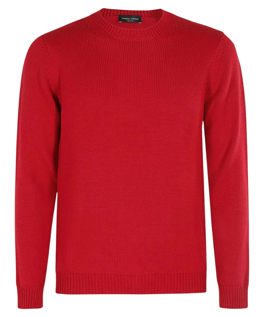 Maglione in lana rosso cardinale-Roberto Collina-Maglieria-Vittorio Citro Boutique