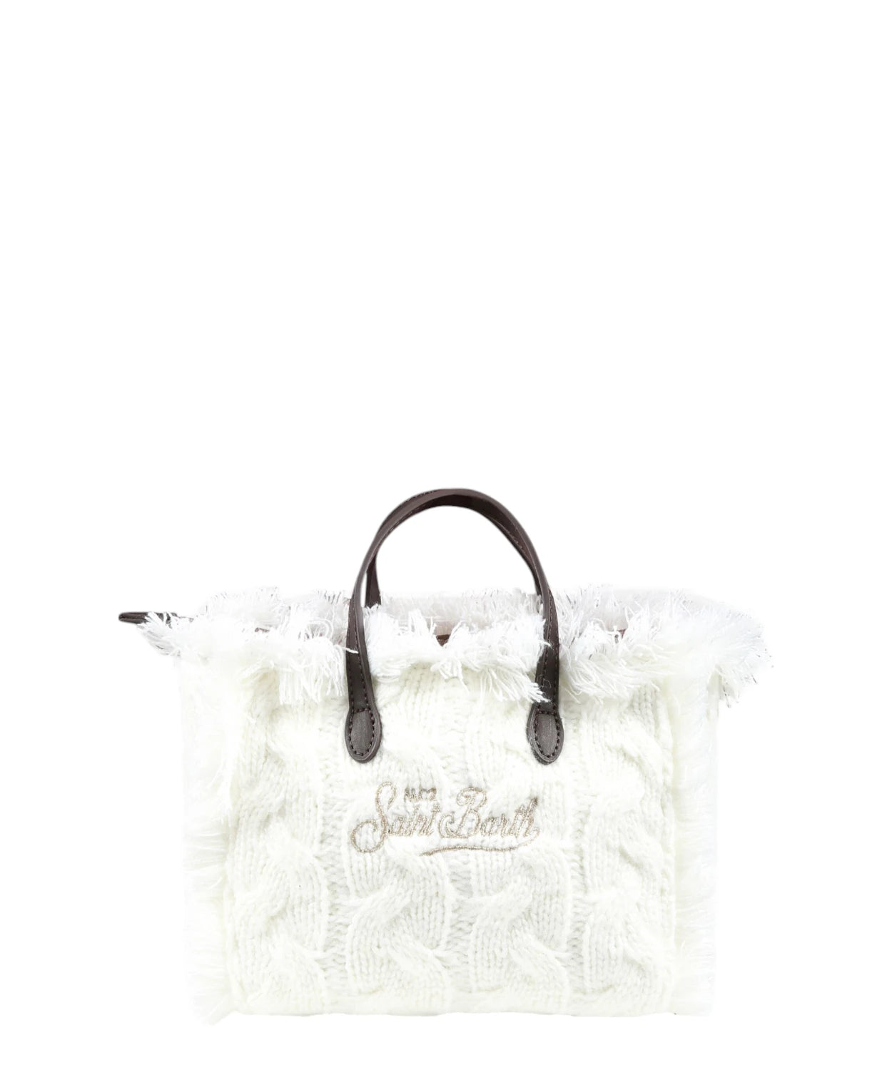 Borsa Tote Vanity Mini Bianca con Maglia Intrecciata-Mc2 Saint Barth-Borse a mano-Vittorio Citro Boutique