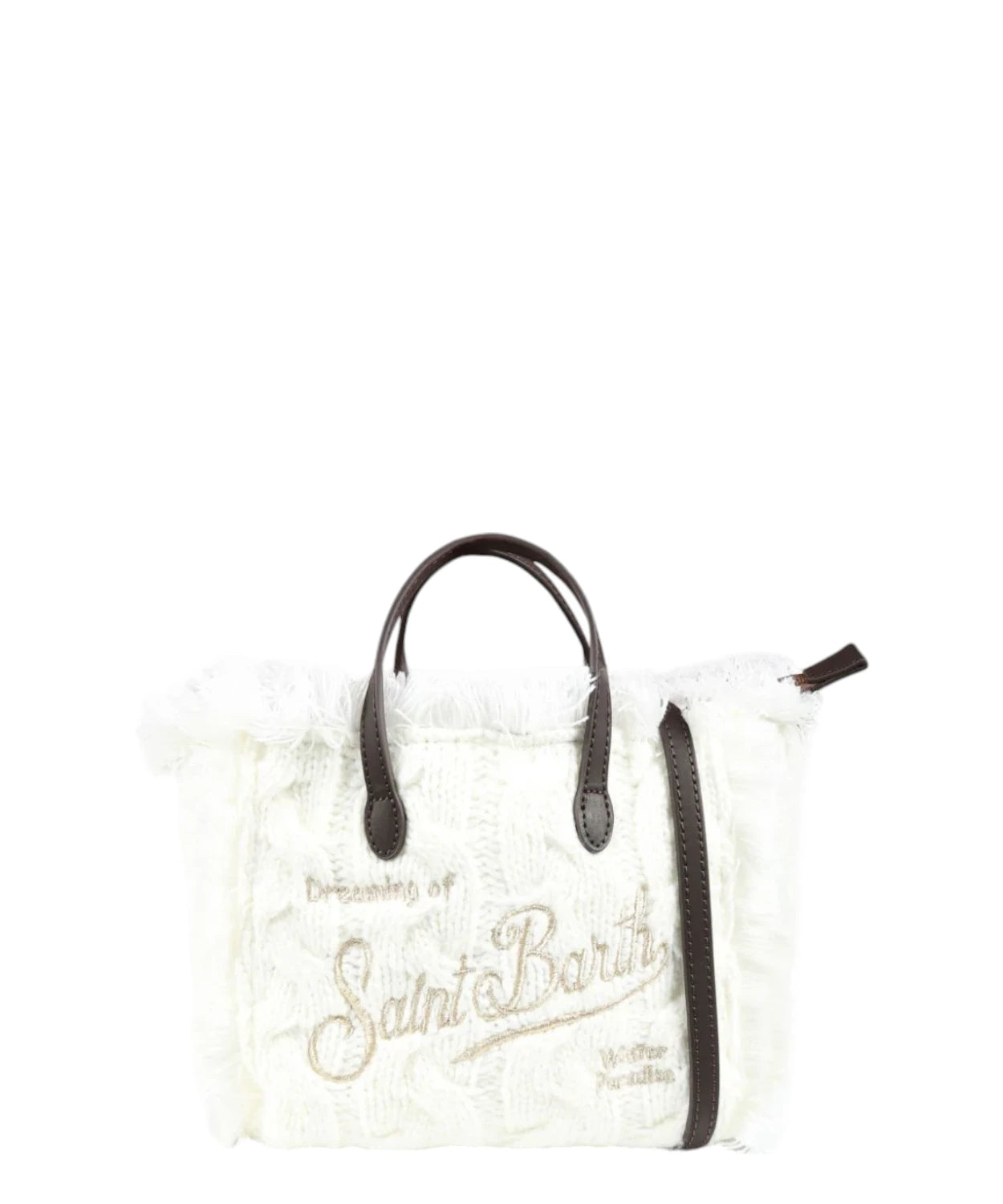 Borsa Tote Vanity Mini Bianca con Maglia Intrecciata-Mc2 Saint Barth-Borse a mano-Vittorio Citro Boutique