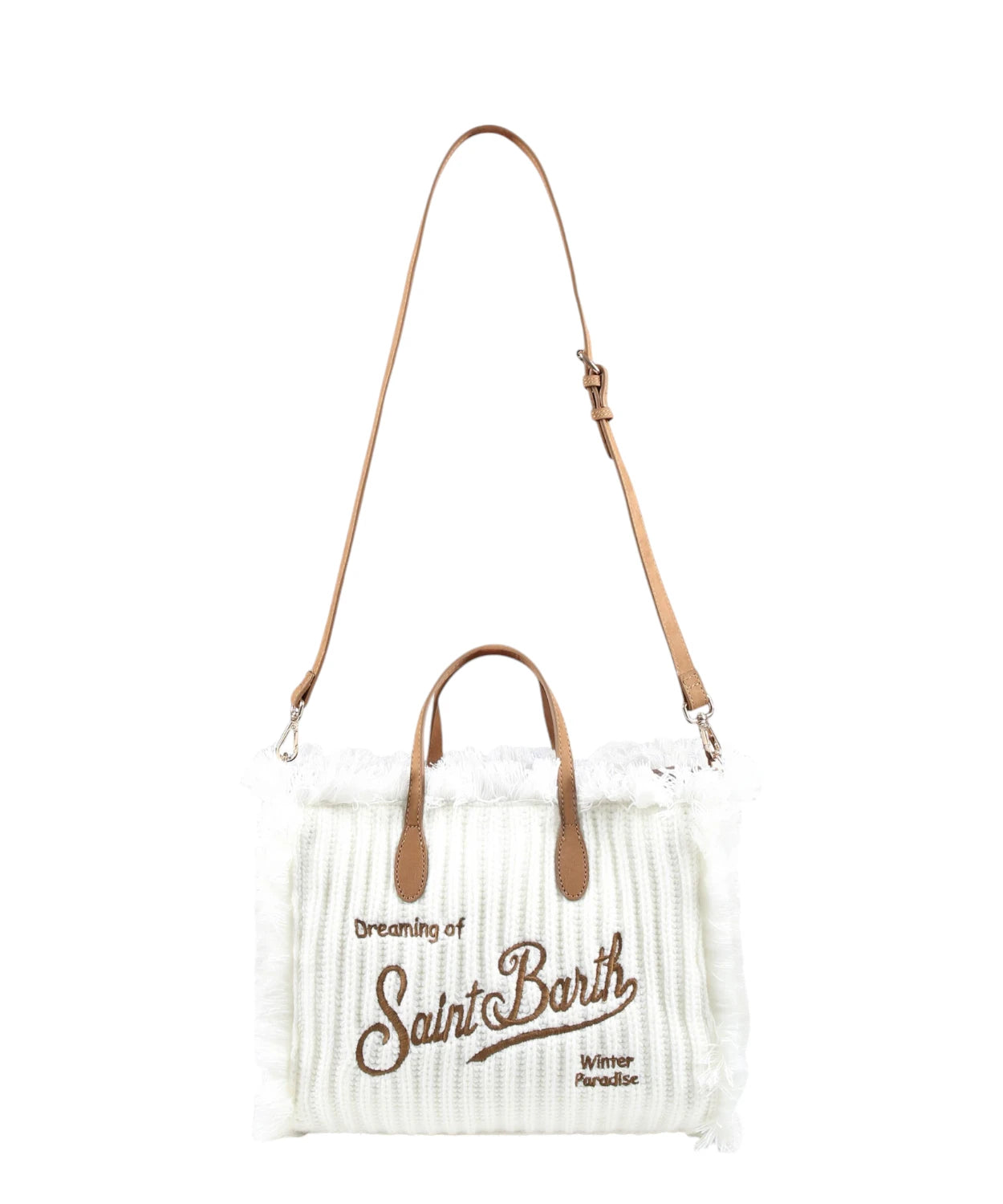 Borsa Tote Colette con Ricamo Bianco e Dettagli in Pelle-Mc2 Saint Barth-Borse a mano-Vittorio Citro Boutique