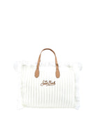 Borsa Tote Colette con Ricamo Bianco e Dettagli in Pelle-Mc2 Saint Barth-Borse a mano-Vittorio Citro Boutique