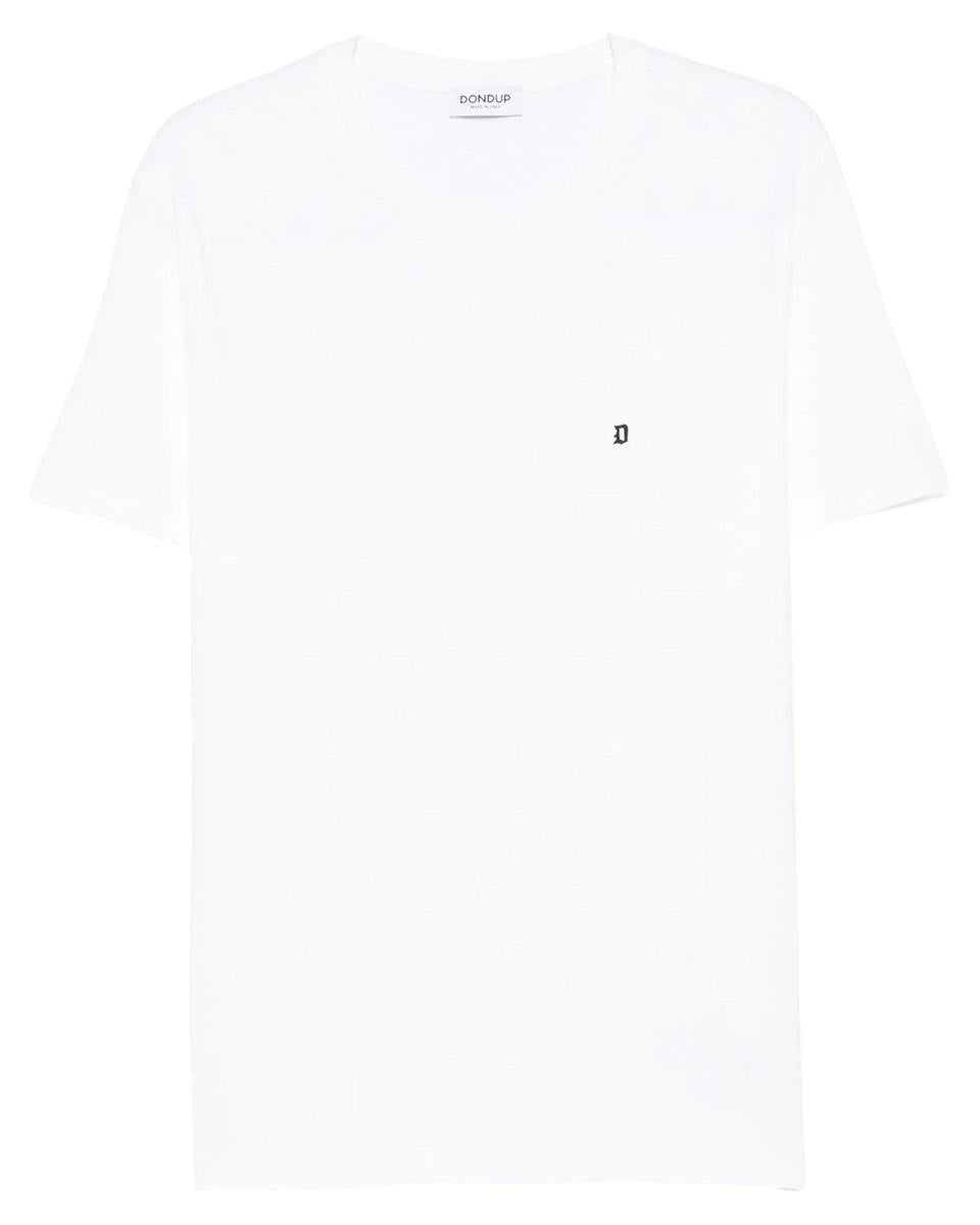 T-shirt Regular in Jersey Fiammato con Logo D-T-shirt-Dondup-Vittorio Citro Boutique