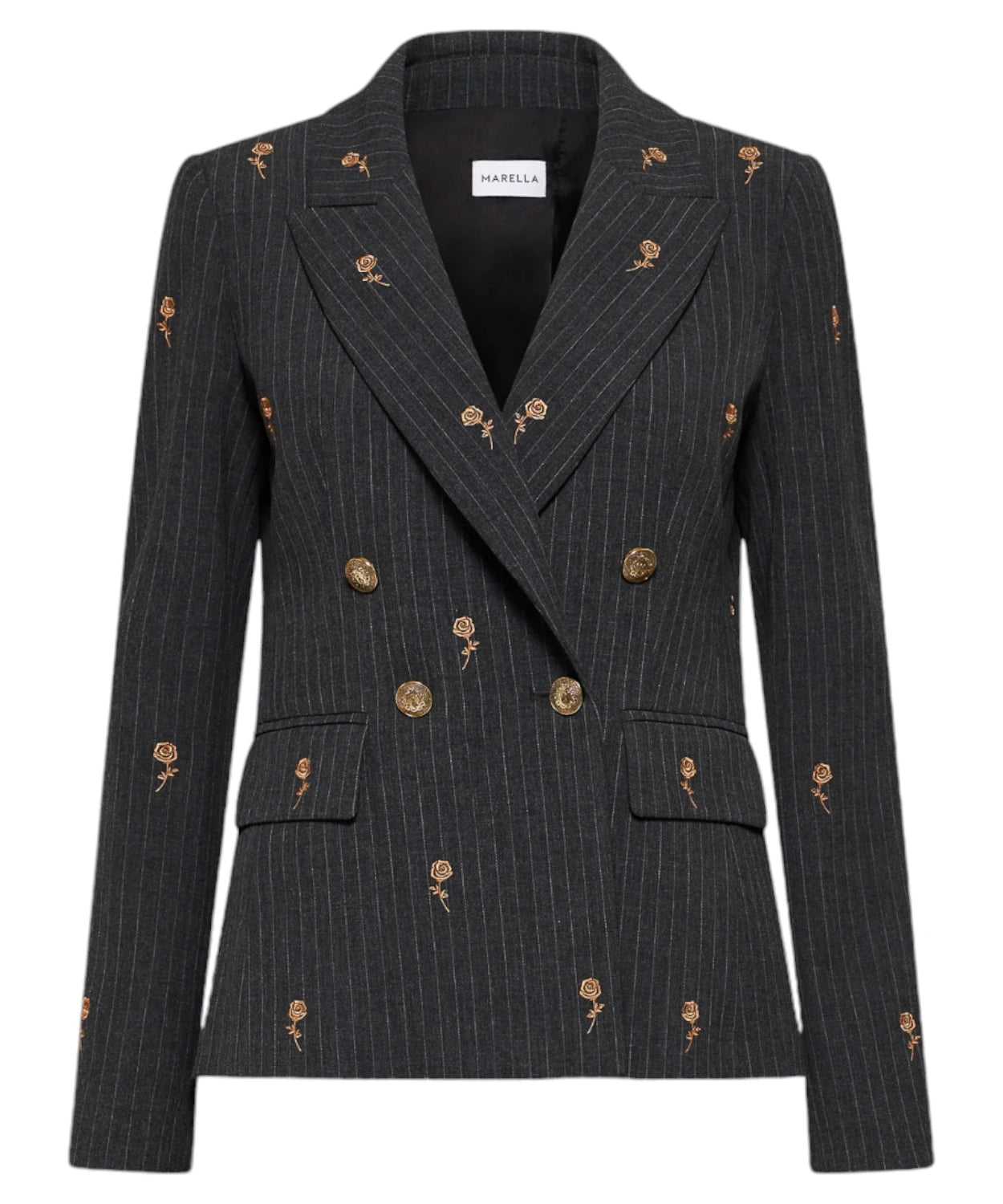 Blazer Edera Doppio Petto con Ricami Floreali-Giacche-Marella-Vittorio Citro Boutique