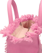 Borsa Colette in Tela di Cotone Rosa con Scritta Brillantinata-Mc2 Saint Barth-Borse a mano-Vittorio Citro Boutique