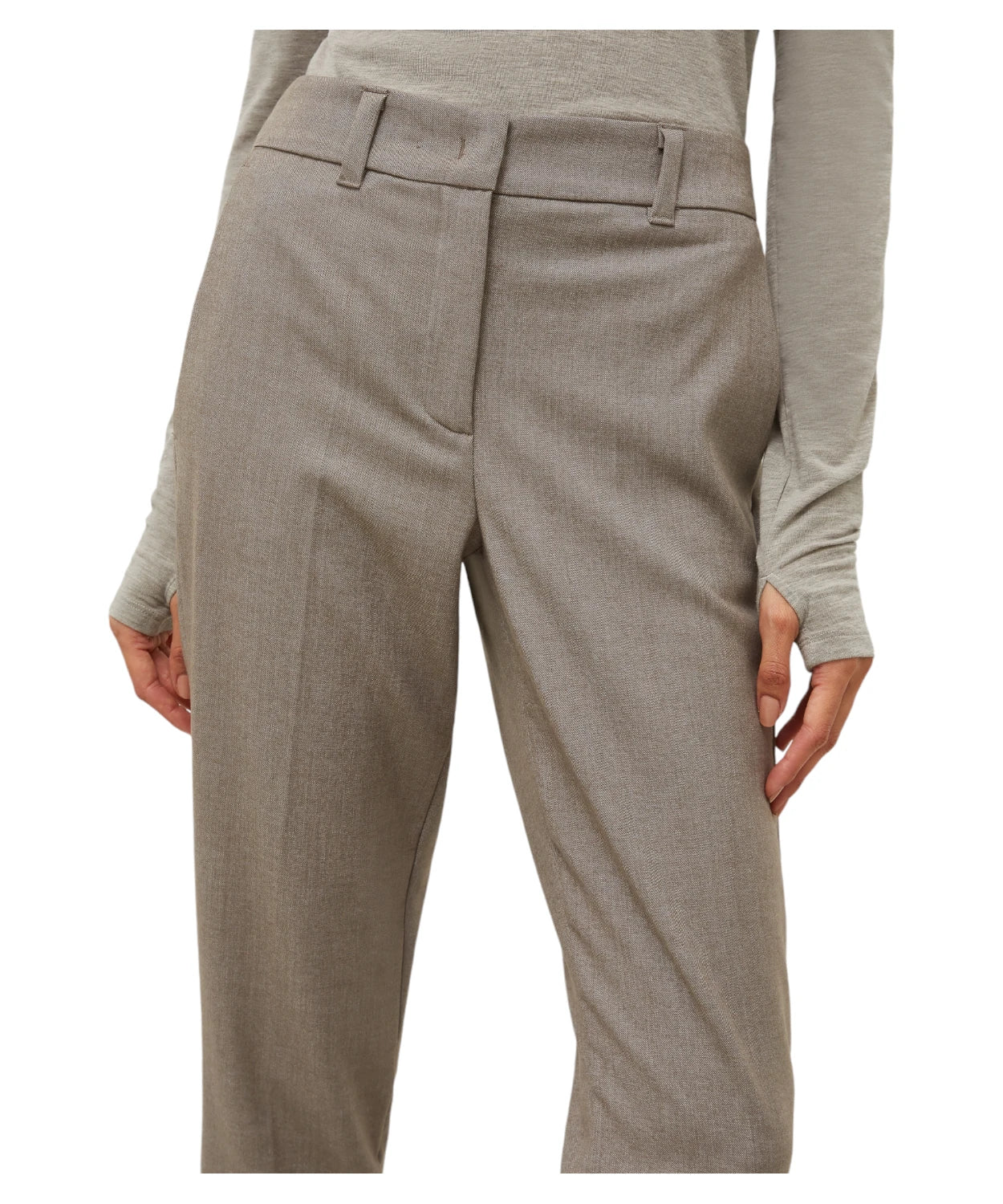 Pantaloni Brown in Flanella Stretch-Pantaloni-Marella-Vittorio Citro Boutique