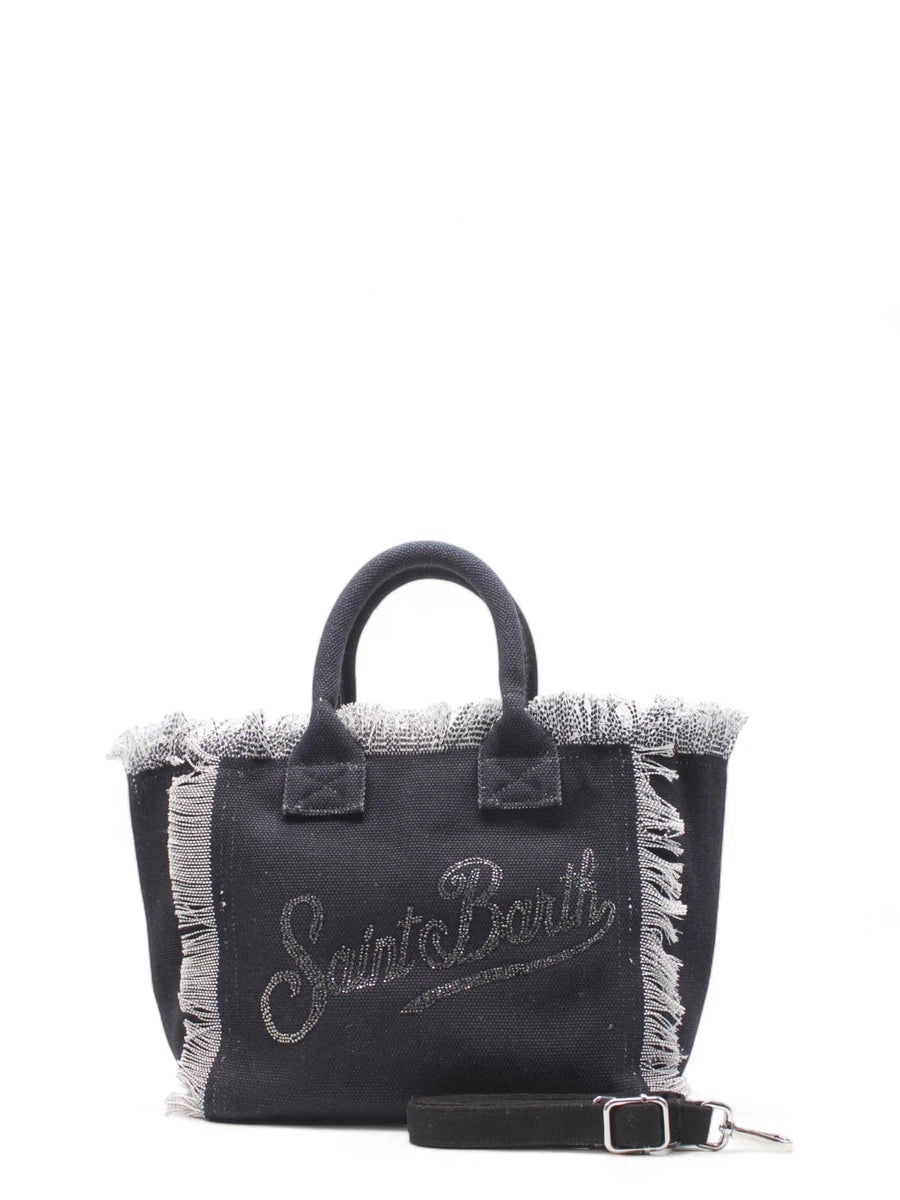 Borsa Colette in Tela di Cotone Denim Nero-Mc2 Saint Barth-Borse a mano-Vittorio Citro Boutique