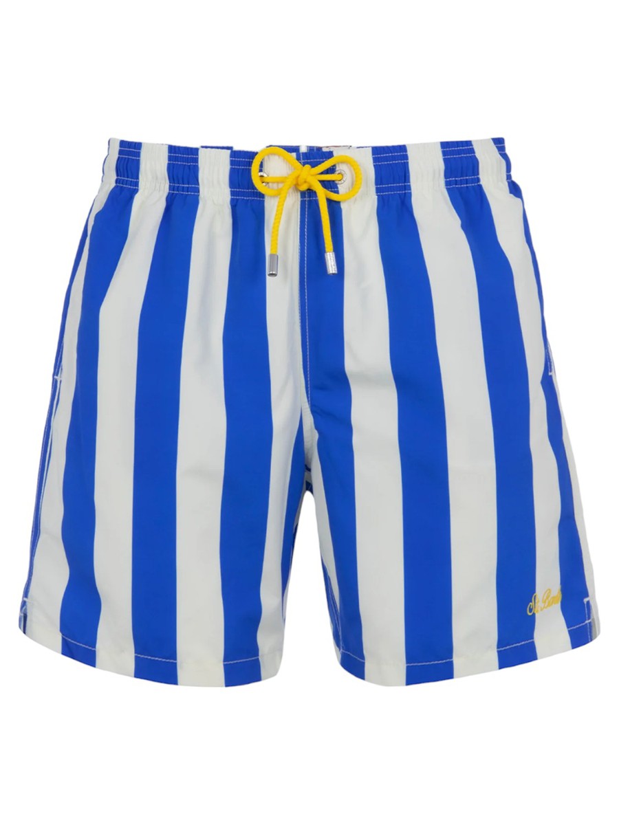 Costume da Bagno Uomo Gustavia a Righe con Ricamo St. Barth-Mc2 Saint Barth-Costumi da bagno-Vittorio Citro Boutique