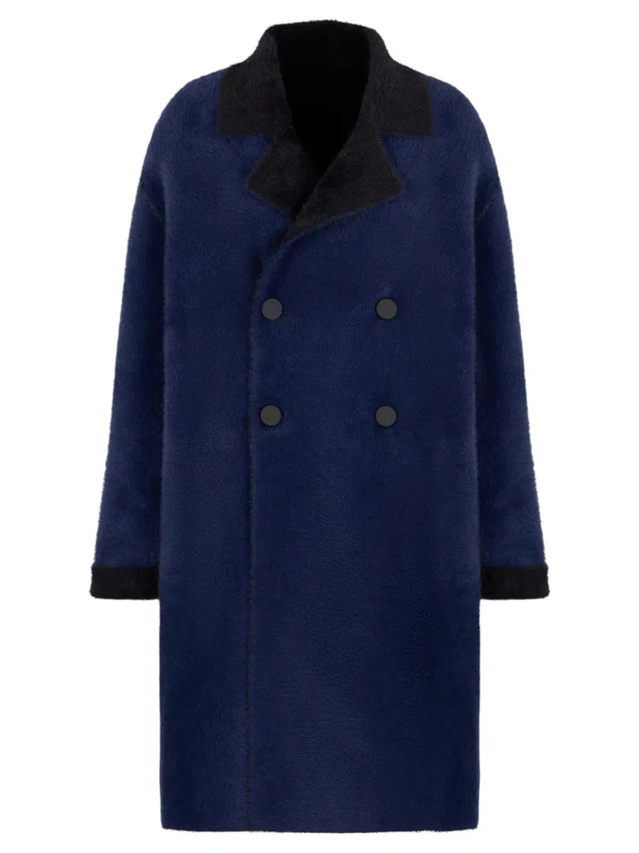 Cappotto Doppiopetto Reversibile in tessuto Mohair-Cappotti-Emporio Armani-Vittorio Citro Boutique