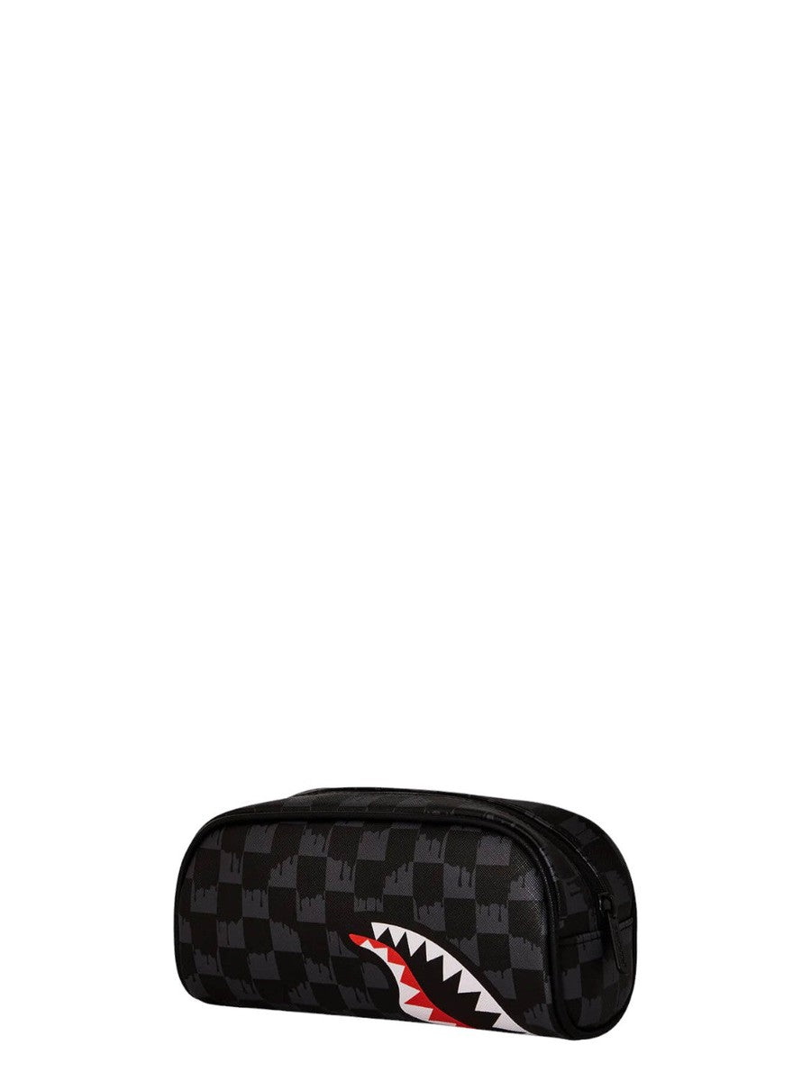 Drip check shark pencil pouch-Sprayground-Pochette-Vittorio Citro Boutique