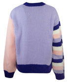 Maglione "Non Sbaglio Mai" Viola con Intarsi Beige-Maglieria-Mc2 Saint Barth-Vittorio Citro Boutique