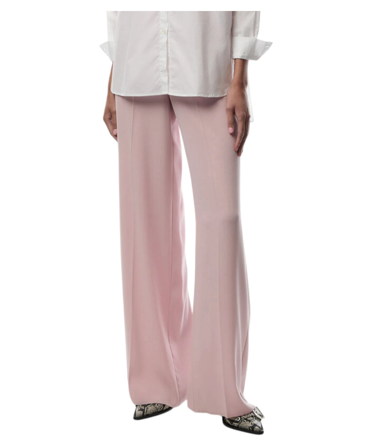 Pantalone Palazzo in Crêpe Envers Satin-Pantaloni-Marella-Vittorio Citro Boutique