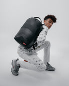 SHARK CENTRAL: 2.0: BLACK ON BLACK DLXSV BACKPACK-Sprayground-Zaini-Vittorio Citro Boutique