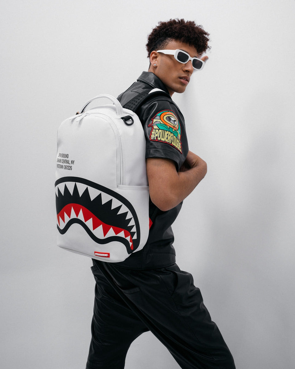 SHARK CENTRAL 2.0 WHITE BACKPACK-Sprayground-Zaini-Vittorio Citro Boutique