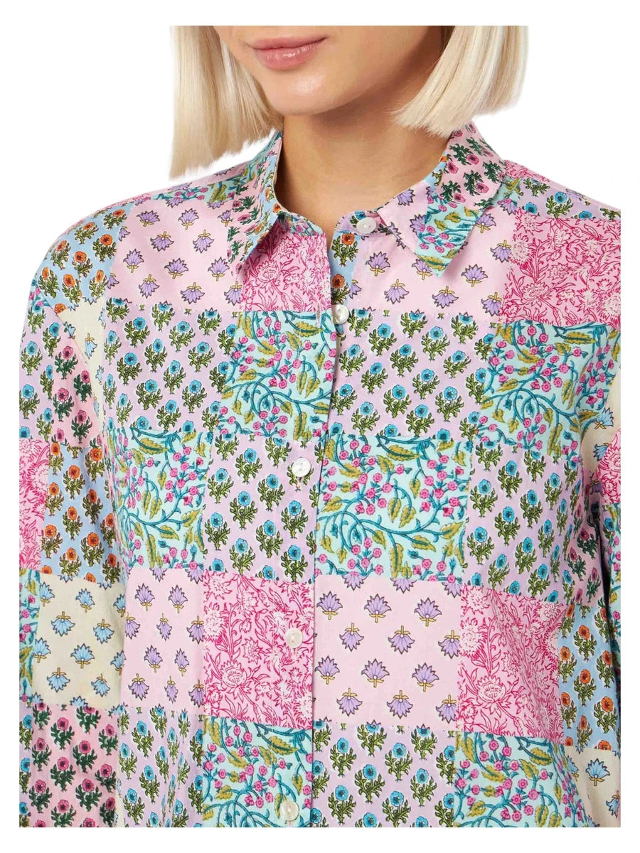 Camicia over Brigitte in cotone con stampa fiori-Mc2 Saint Barth-Camicie-Vittorio Citro Boutique