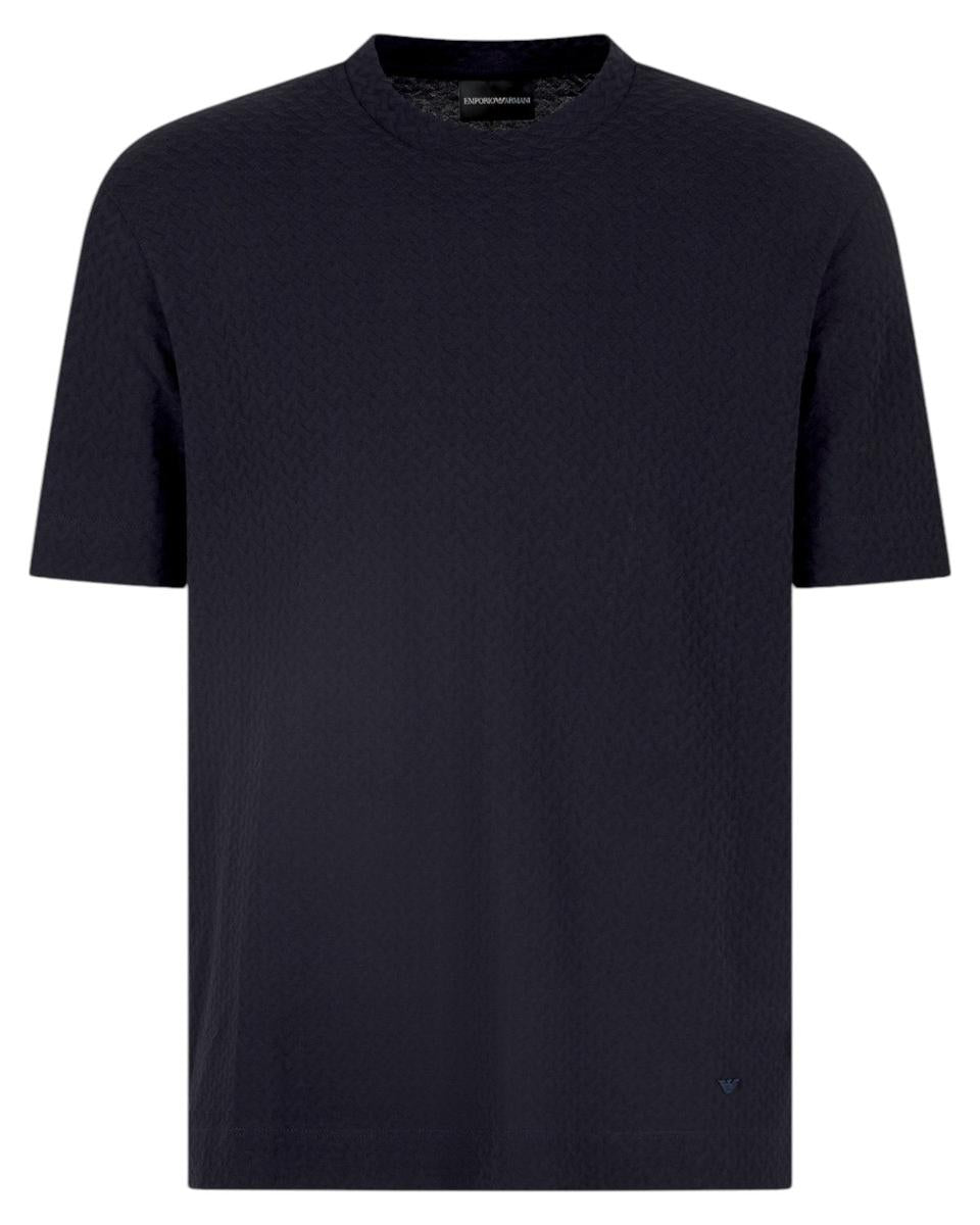 T-shirt i in jersey jacquard di puro cotone-Emporio Armani-T-shirt-Vittorio Citro Boutique