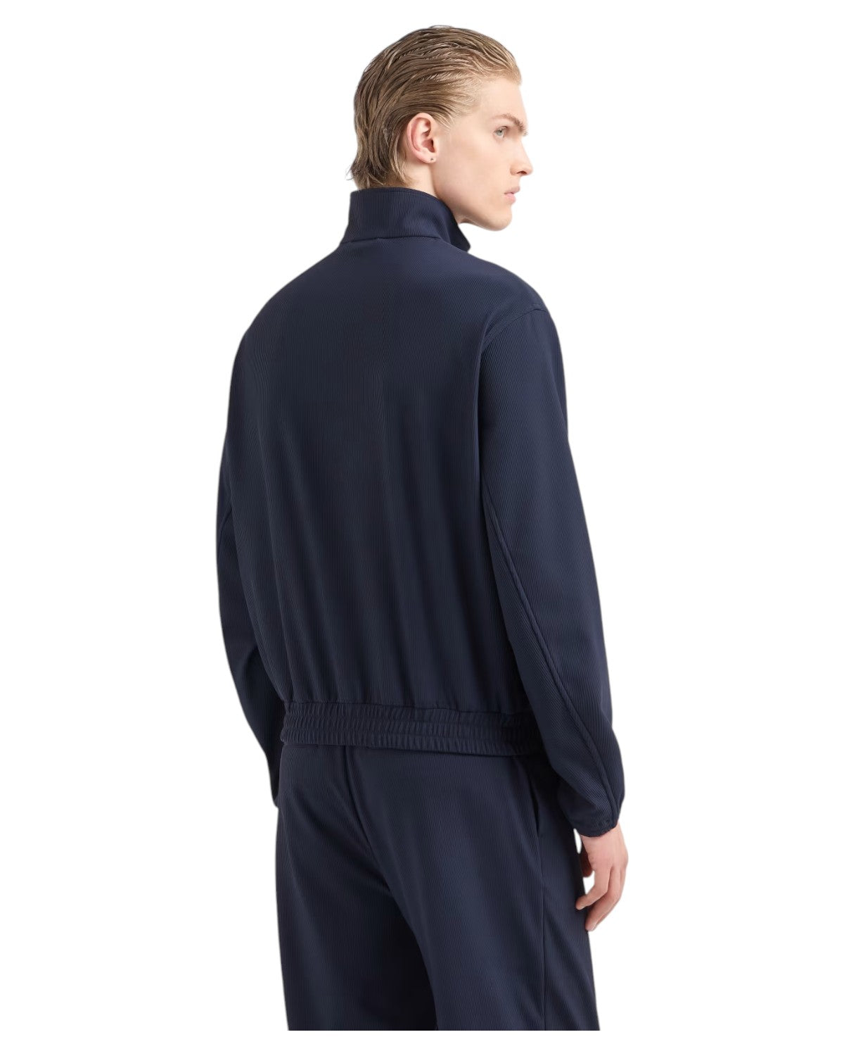 Blouson Full Zip in Nylon Stretch Effetto Canneté-Emporio Armani-Giacche-Vittorio Citro Boutique