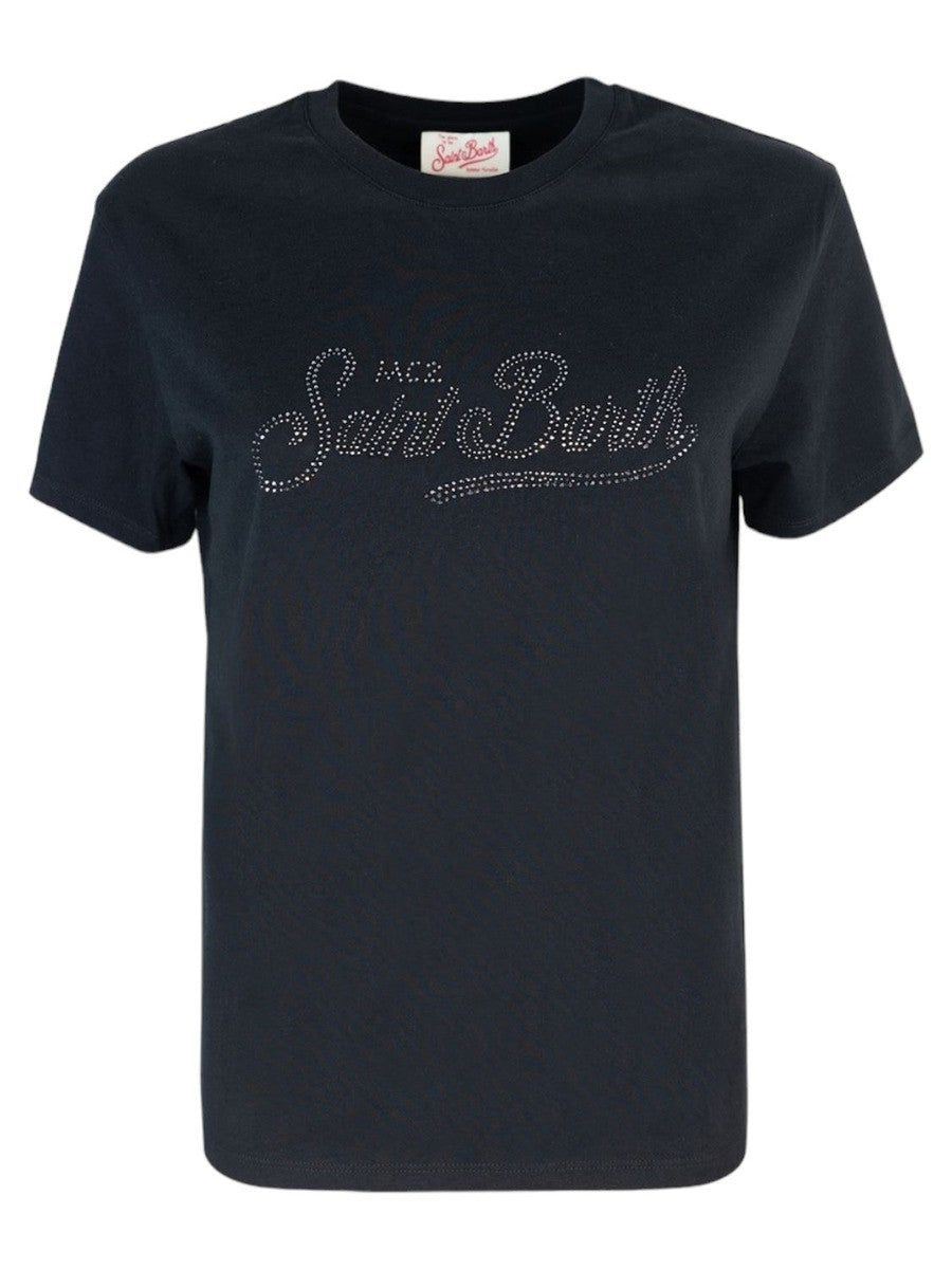 T-shirt in Cotone con Stampa Strass St. Barth-Mc2 Saint Barth-T-shirt-Vittorio Citro Boutique