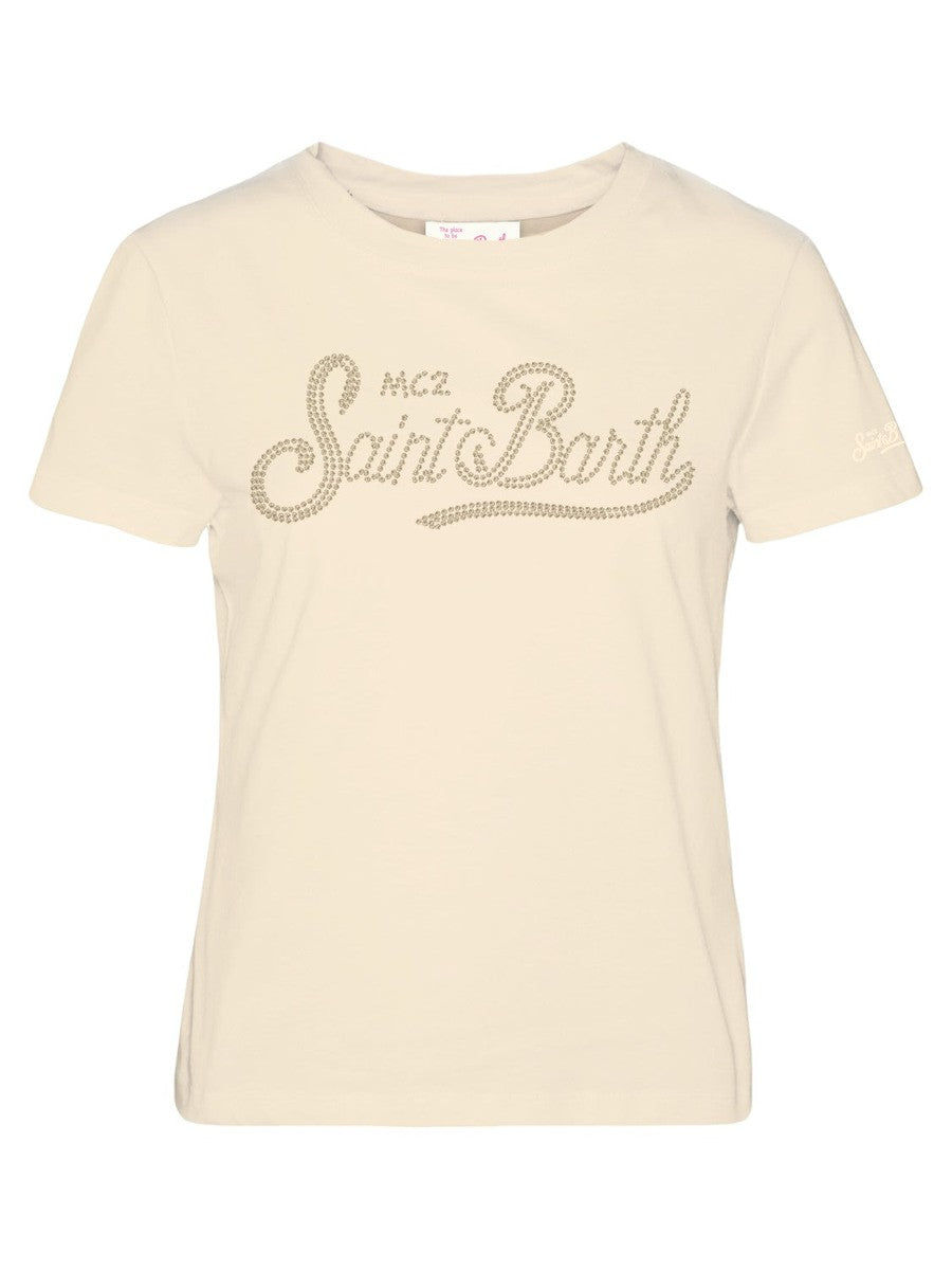 T-shirt in Cotone con Stampa Strass St. Barth-T-shirt-Mc2 Saint Barth-Vittorio Citro Boutique