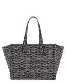 Shopper Media in Canvas Jacquard Monogram con Tracolla Regolabile-Emporio Armani-Borse a spalla-Vittorio Citro Boutique