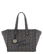 Shopper Media in Canvas Jacquard Monogram con Tracolla Regolabile-Emporio Armani-Borse a spalla-Vittorio Citro Boutique