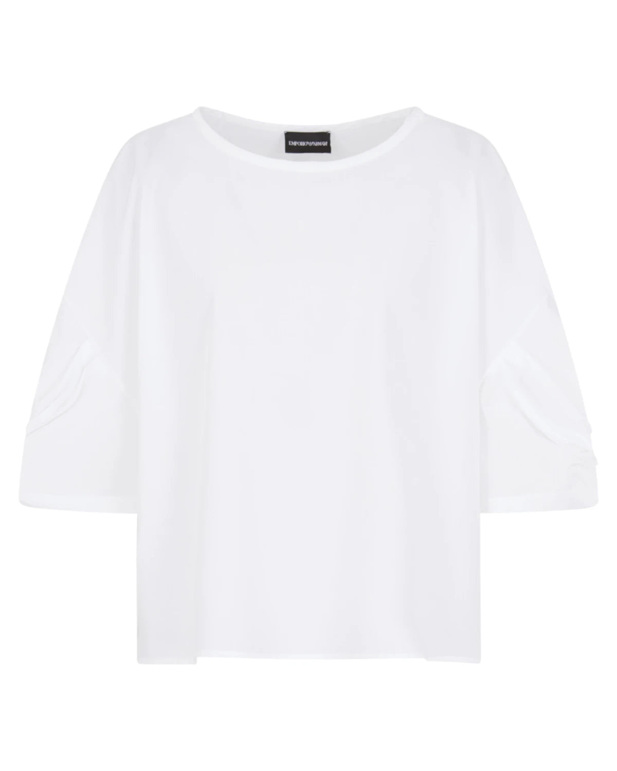 Blusa in Popeline di Cotone con Maniche Torchon-Emporio Armani-Camicie-Vittorio Citro Boutique