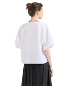 Blusa in Popeline di Cotone con Maniche Torchon-Emporio Armani-Camicie-Vittorio Citro Boutique