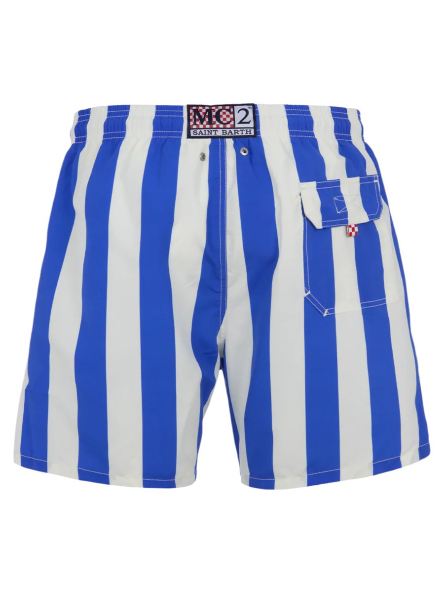 Costume da Bagno Uomo Gustavia a Righe con Ricamo St. Barth-Mc2 Saint Barth-Costumi da bagno-Vittorio Citro Boutique