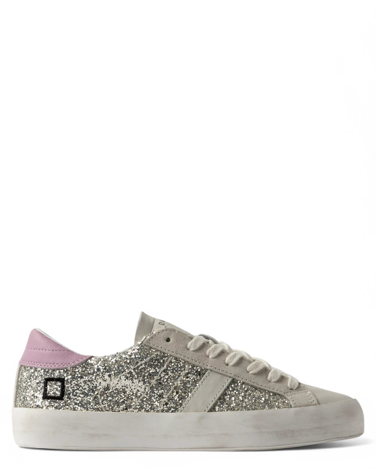 Sneakers Hill Low Glitter Platinum-D.A.T.E.-Sneakers-Vittorio Citro Boutique