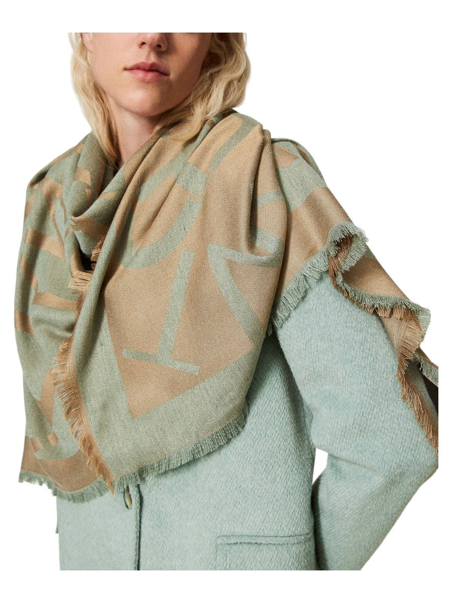 Kefiah jacquard con logo-Twinset-Sciarpe & stole-Vittorio Citro Boutique