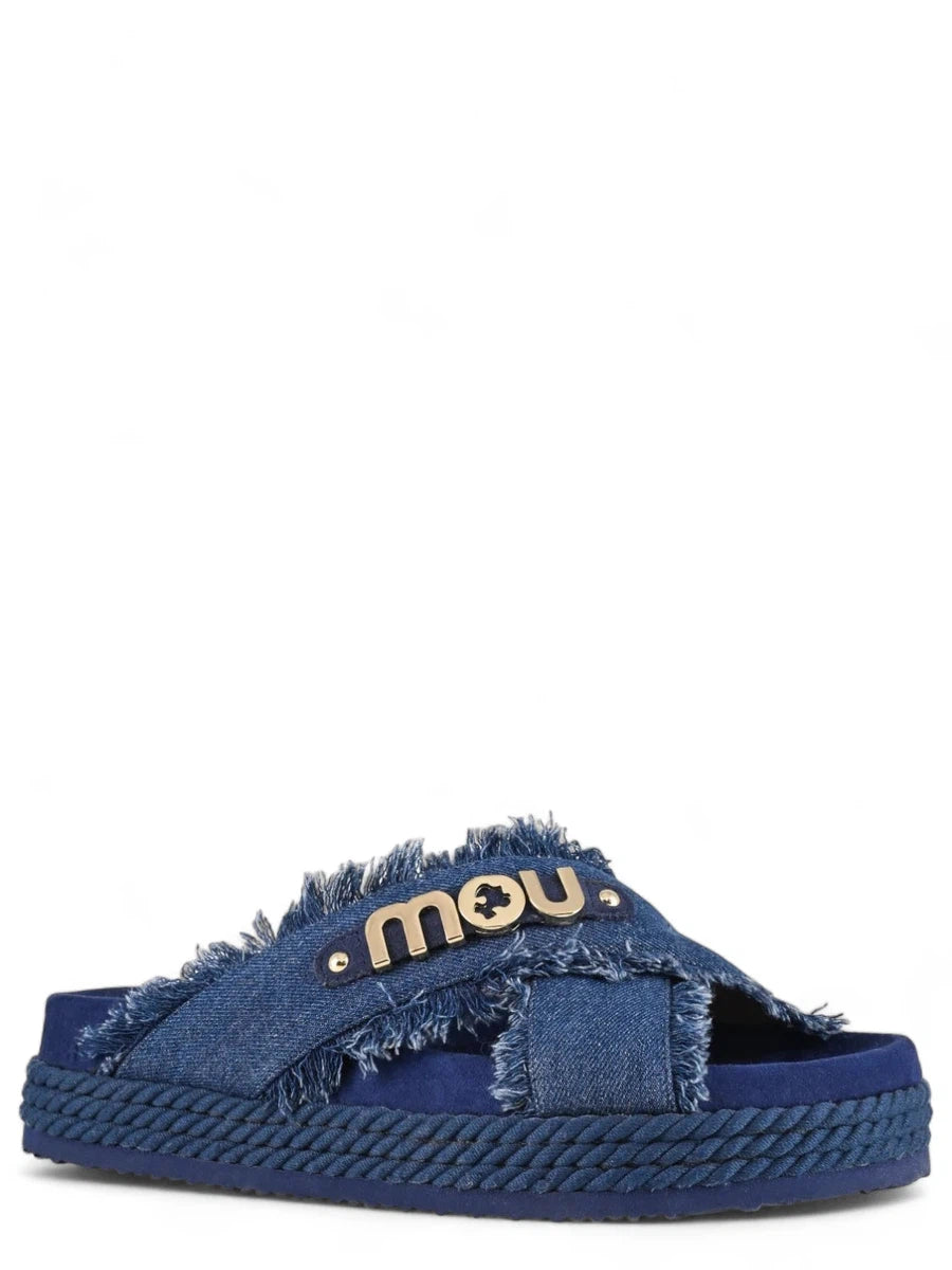 Sandali Criss-cross in Denim-Mou-Ciabatte-Vittorio Citro Boutique