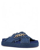 Criss-Cross Sandal Denim Mou con Suola in Corda-Ciabatte-Mou-Vittorio Citro Boutique