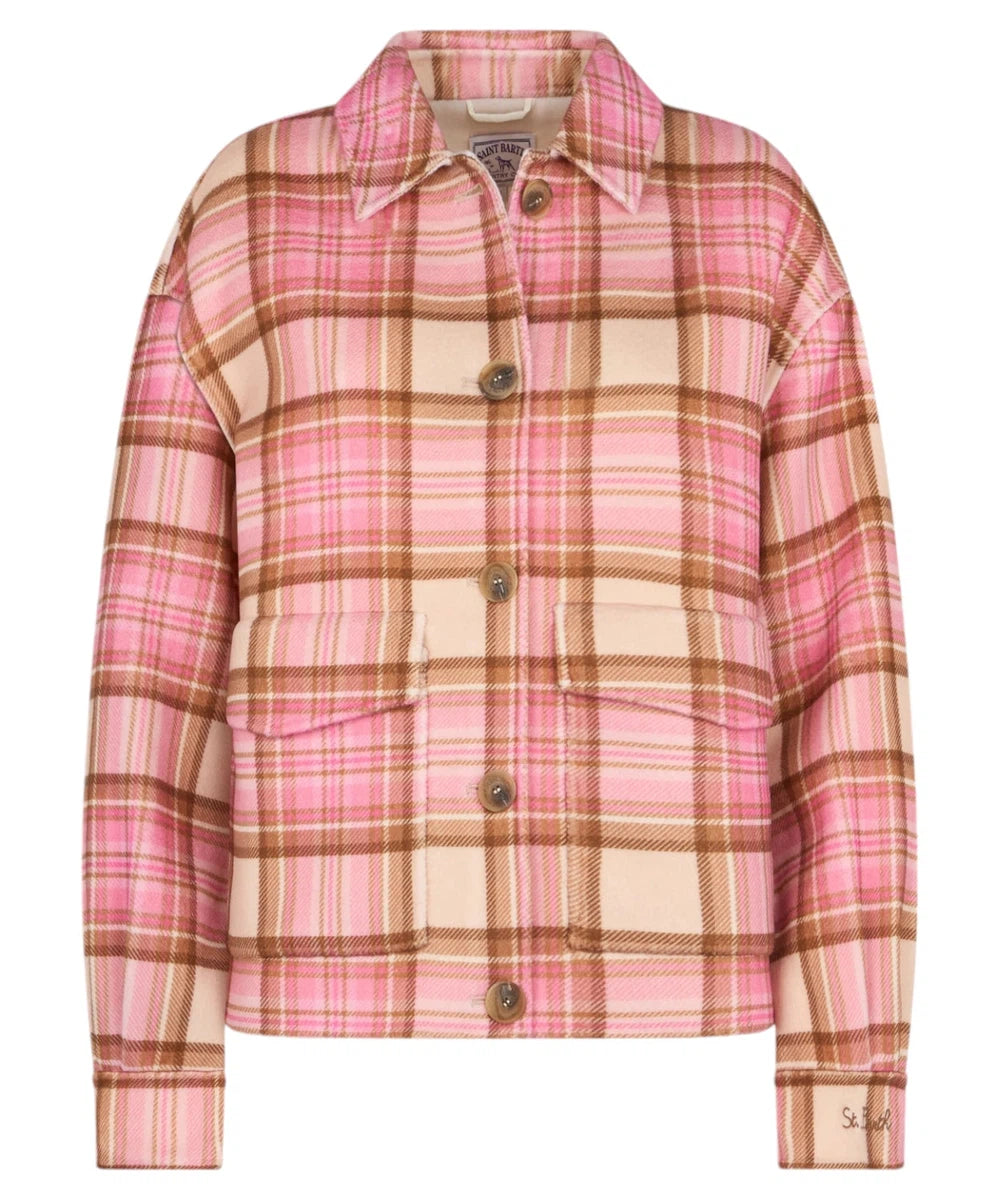 Camicia Corta Bonnibell con Stampa Tartan Rosa-Mc2 Saint Barth-Camicie-Vittorio Citro Boutique