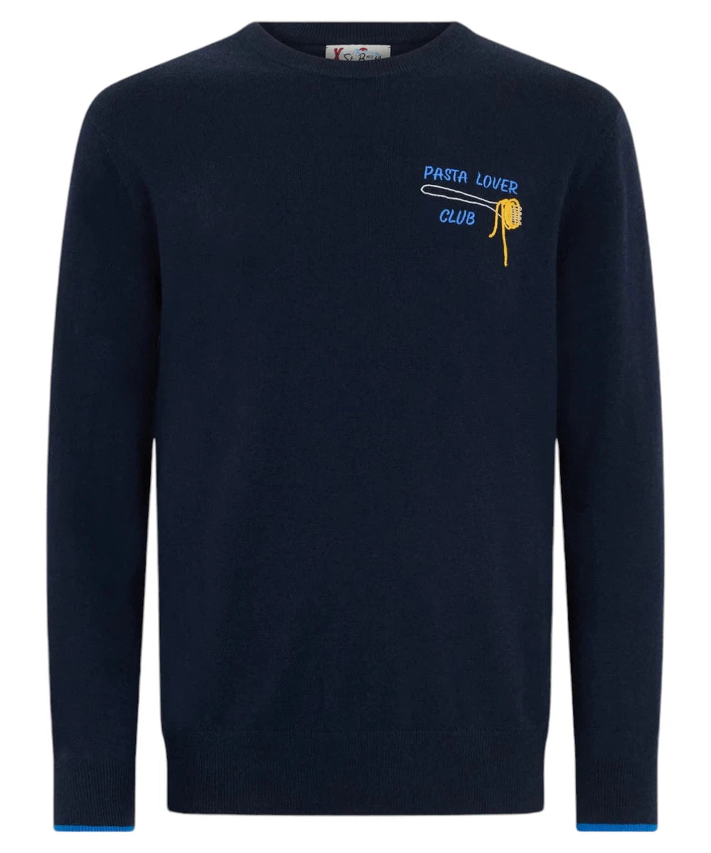 Maglione Heron Blu Pasta lover club-Mc2 Saint Barth-Maglieria-Vittorio Citro Boutique