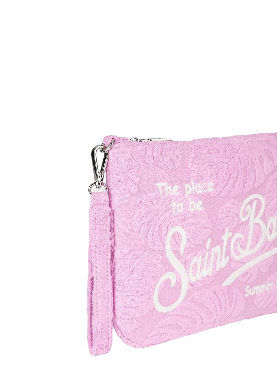 Borsa a Tracolla Parisienne Sponge in Spugna con Stampa Foglie Rosa-Mc2 Saint Barth-Pochette-Vittorio Citro Boutique