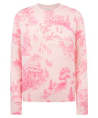 Maglione New Queen con Stampa Toile de Jouy e Ricamo "Chalet e Rosè"-Mc2 Saint Barth-Maglieria-Vittorio Citro Boutique