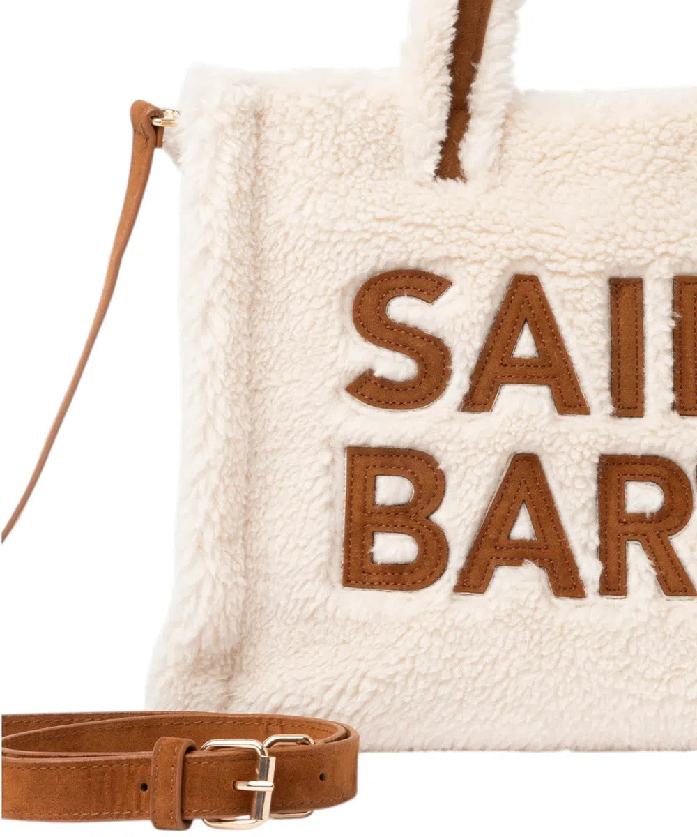 Borsa Piccola Bianca Teddy con Logo Saint Barth e Tracolla-Mc2 Saint Barth-Borse a spalla-Vittorio Citro Boutique