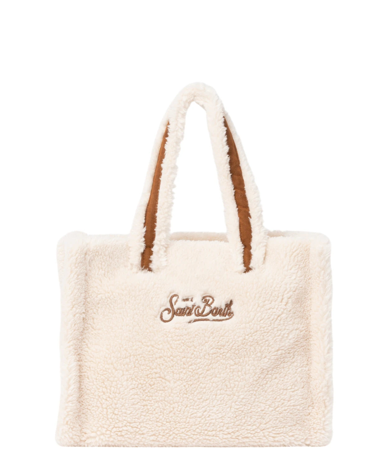 Borsa Piccola Bianca Teddy con Logo Saint Barth e Tracolla-Mc2 Saint Barth-Borse a spalla-Vittorio Citro Boutique