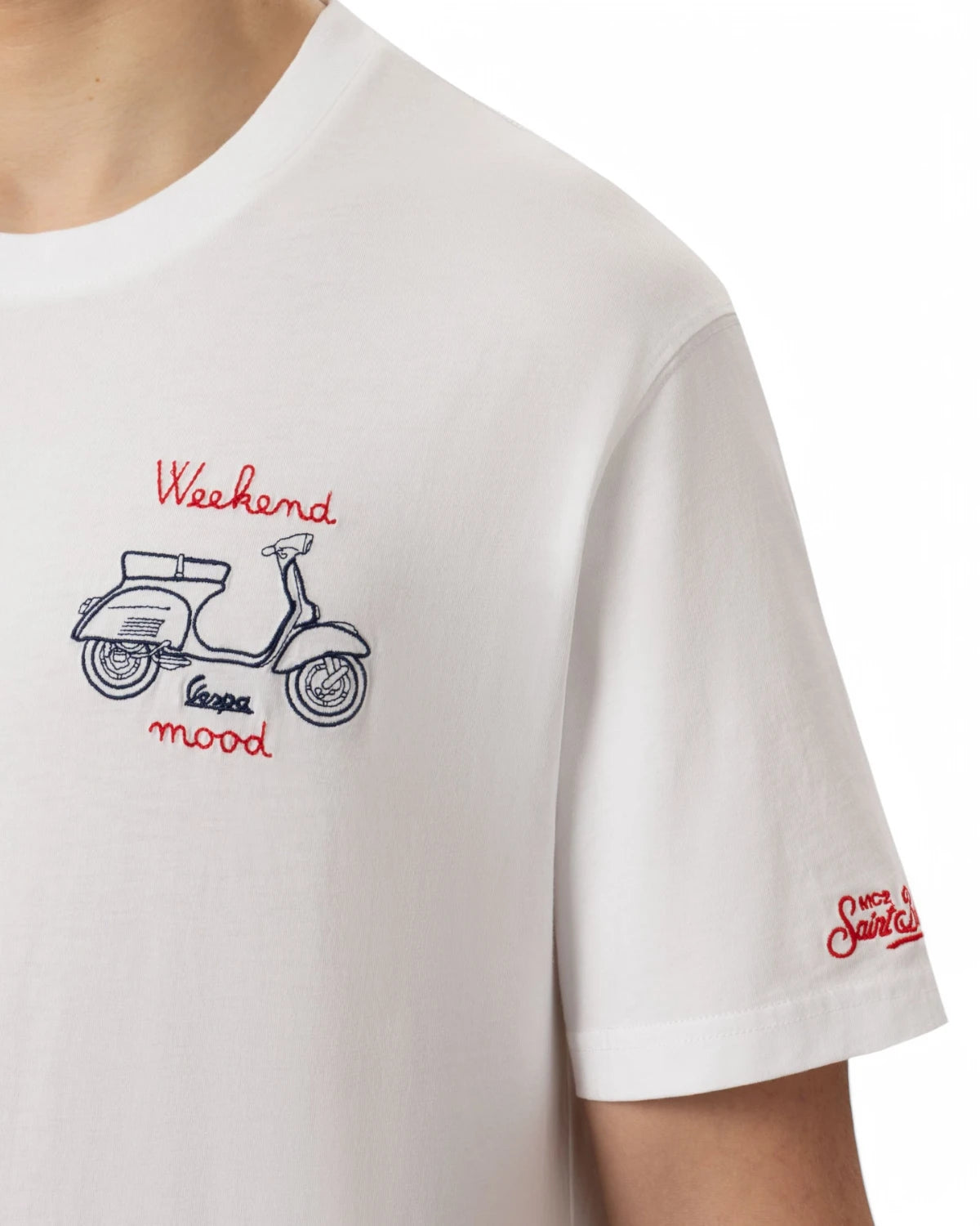 T-shirt Vespa Special Edition con Ricamo "Week End Mood"-T-shirt-Mc2 Saint Barth-Vittorio Citro Boutique