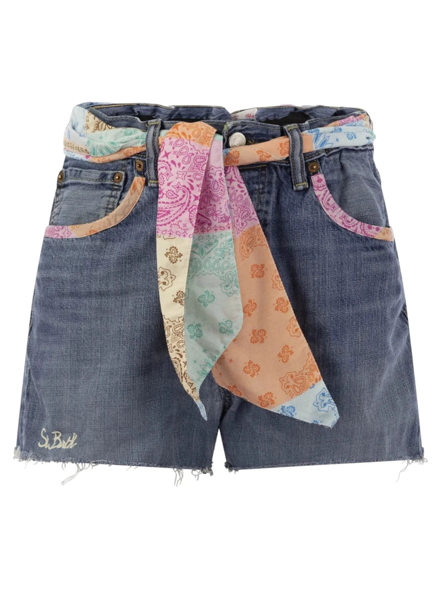 Pantaloncini in denim Bandana-Mc2 Saint Barth-Shorts-Vittorio Citro Boutique